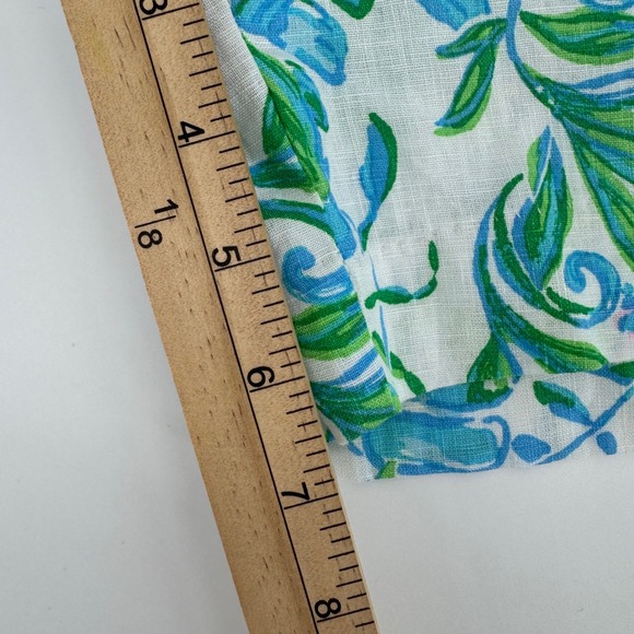 Lilly Pulitzer Women's Shorts Size 2 Linen Blue Green Pink Floral‎ Print NWT - Picture 5 of 6